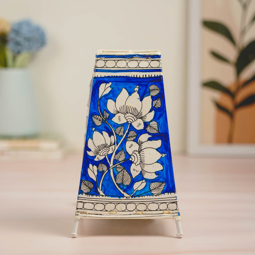 Lotus Hand Painted Tholu Bommalata Tabletop Lamp | 9 inches