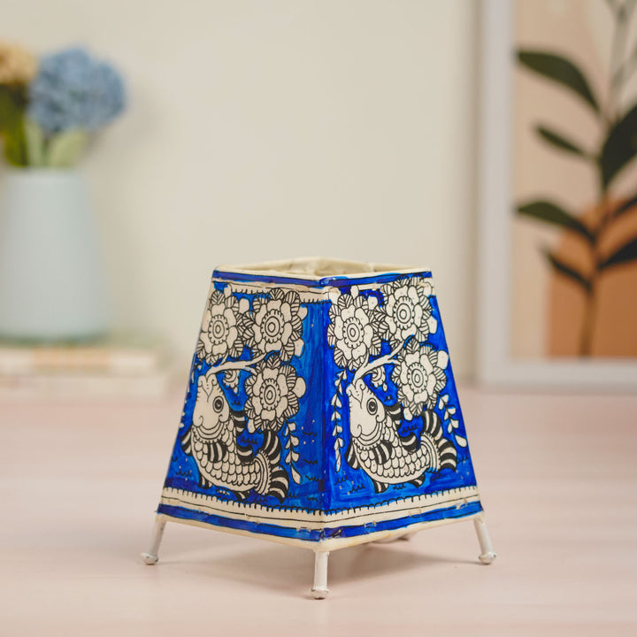 Fish Hand Painted Tholu Bommalata Tabletop Lamp | 6 inches