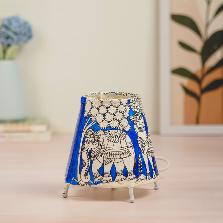 Animal Kingdom Hand Painted Tholu Bommalata Tabletop Lamp | 6 inches