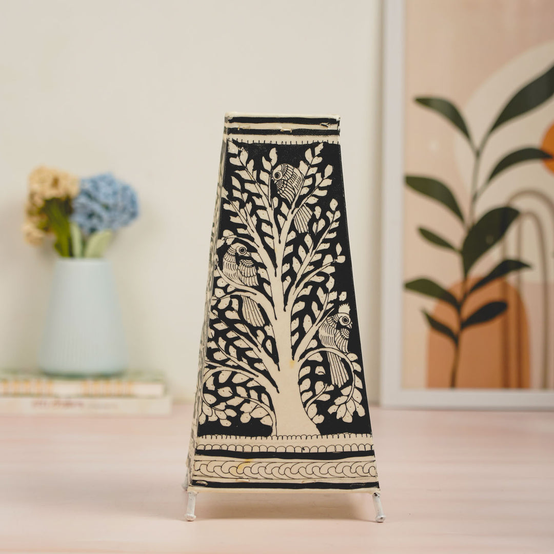 Tree of Life Hand Painted Tholu Bommalata Tabletop Lamp | 13 inches