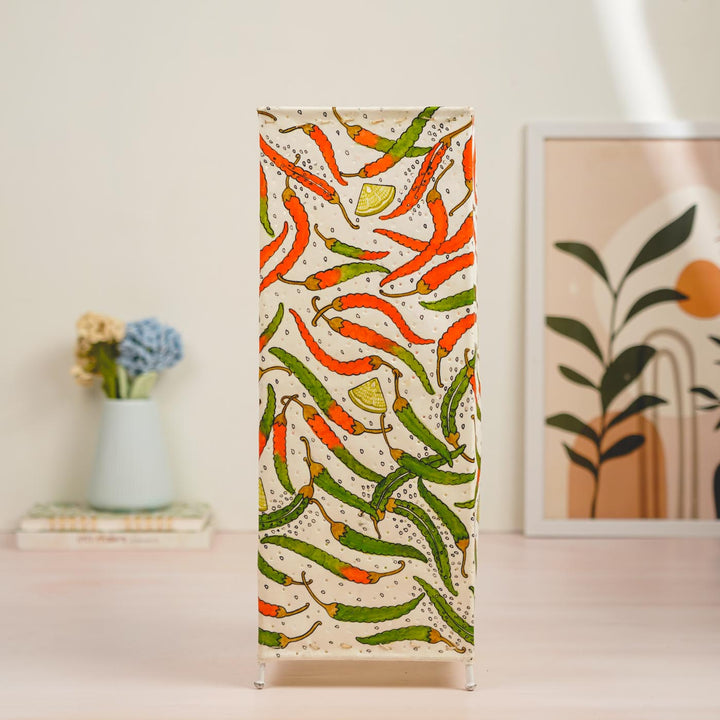 Chillis & Lemon Hand Painted Tholu Bommalata Floor Lamp | 19 inches