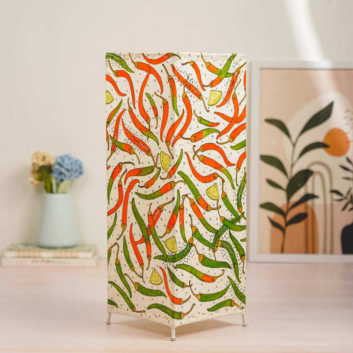 Chillis & Lemon Hand Painted Tholu Bommalata Floor Lamp | 19 inches