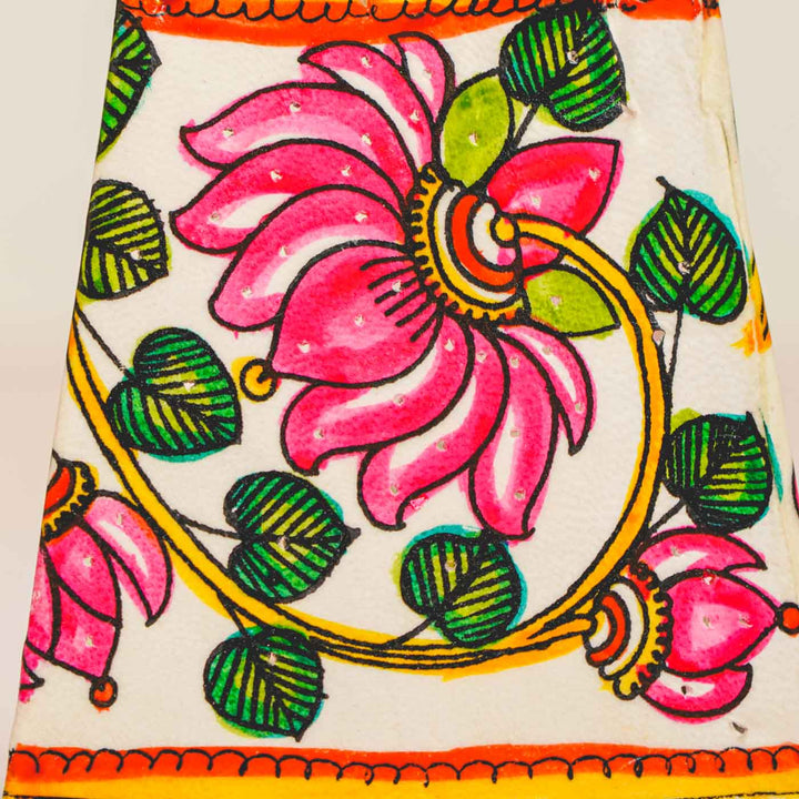 Lotus Hand Painted Tholu Bommalata Tabletop Lamp | 6 inches
