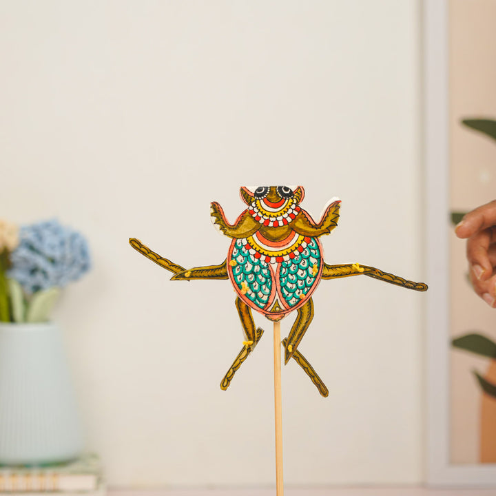 Hand-Painted Beetle Tholu Bommalata Flip Toy