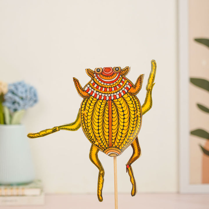 Hand-Painted Beetle Tholu Bommalata Flip Toy