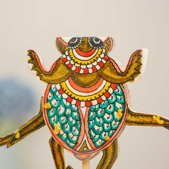 Hand-Painted Beetle Tholu Bommalata Flip Toy