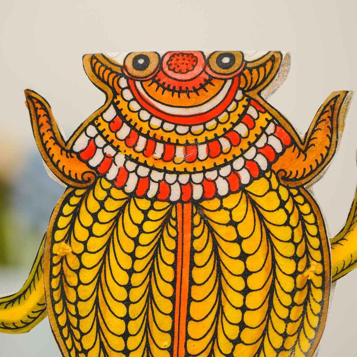 Hand-Painted Beetle Tholu Bommalata Flip Toy
