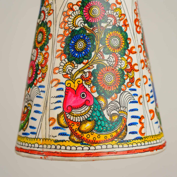 Fish Hand Painted Tholu Bommalata Hanging Lamp | 8 inches