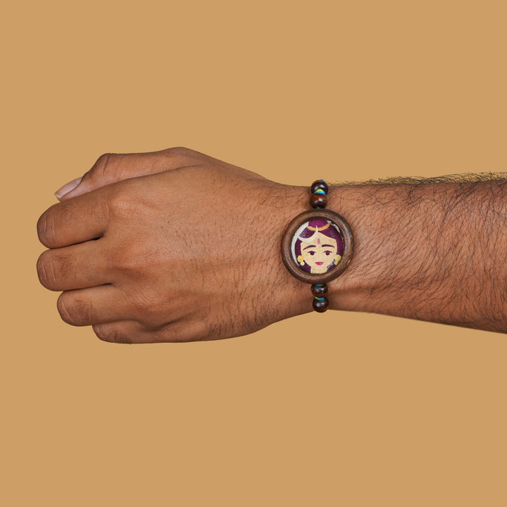 Handmade Eco-friendly Shiv Pressed Flower Rakhi with Roli Chawal