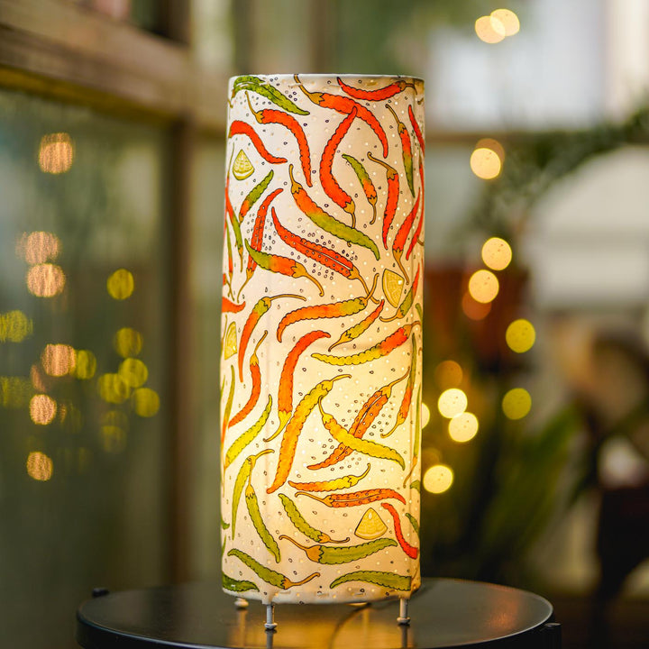 Chillis & Lemon Hand Painted Tholu Bommalata Floor Lamp | 19 inches