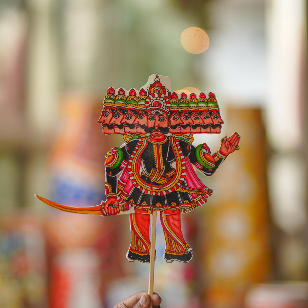 Hand-Painted Ravan Tholu Bommalata Flip Toy