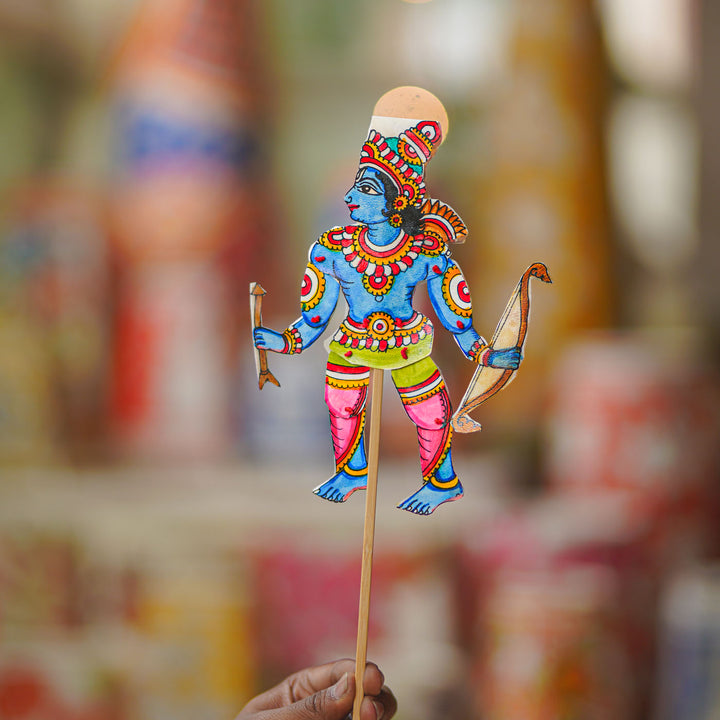 Hand-Painted Ram Tholu Bommalata Flip Toy