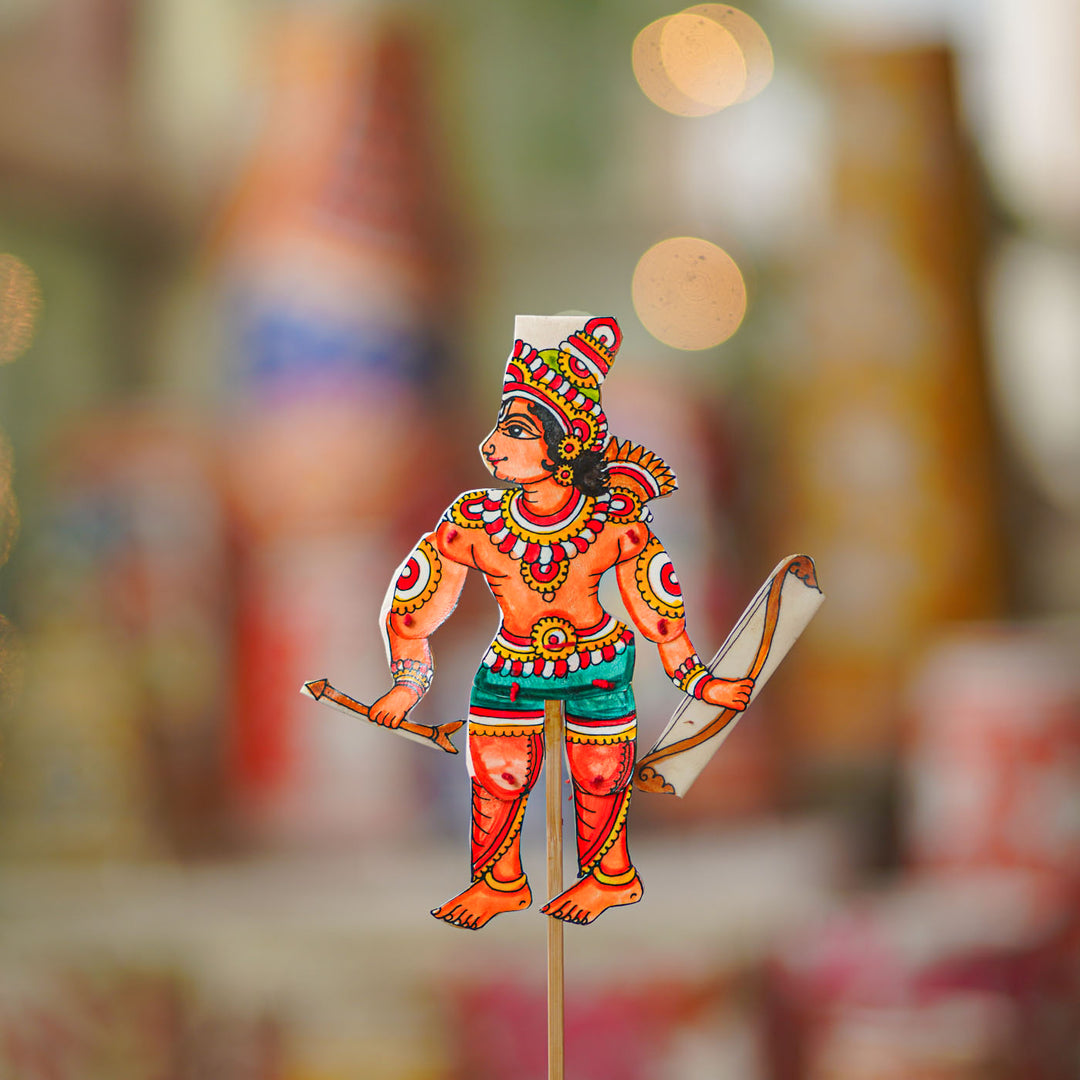 Hand-Painted Lakshman Tholu Bommalata Flip Toy