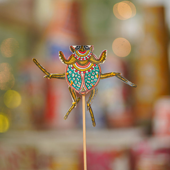 Hand-Painted Beetle Tholu Bommalata Flip Toy