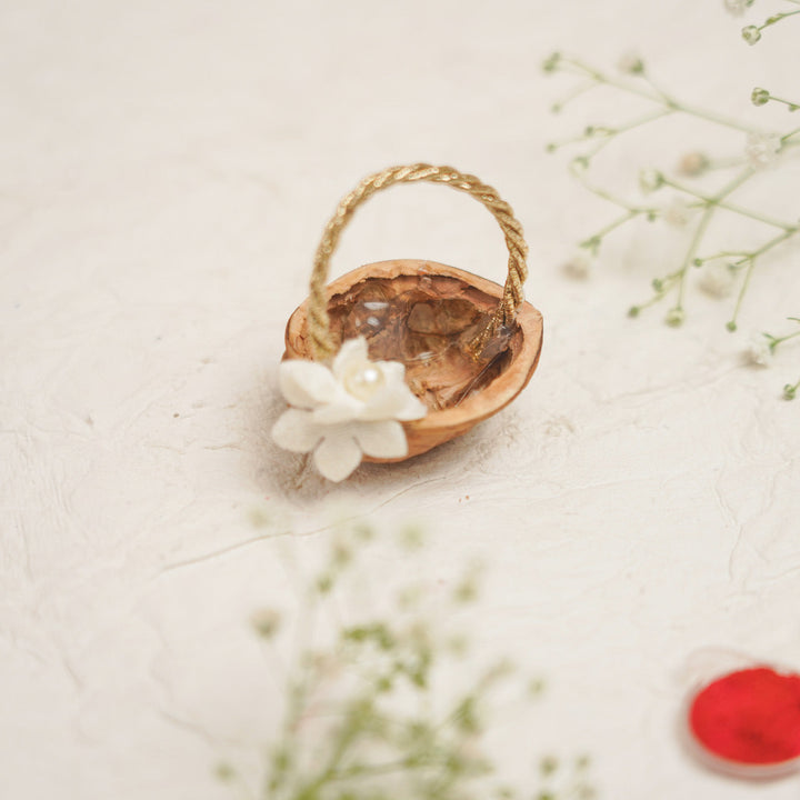 Handmade Decorative Akhrot Roli Chawal - Empty Basket Close-up