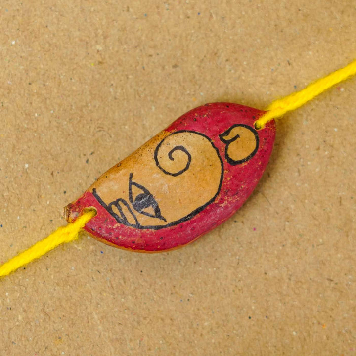 Handmade Plantable Ganesha Seed Rakhi With Roli Chawal