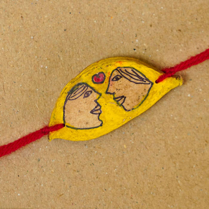 Handmade Plantable Couple Seed Rakhi With Roli Chawal