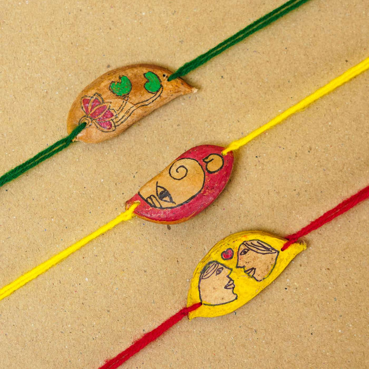 Handmade Plantable Ropan Seed Rakhi With Roli Chawal | Set of 3