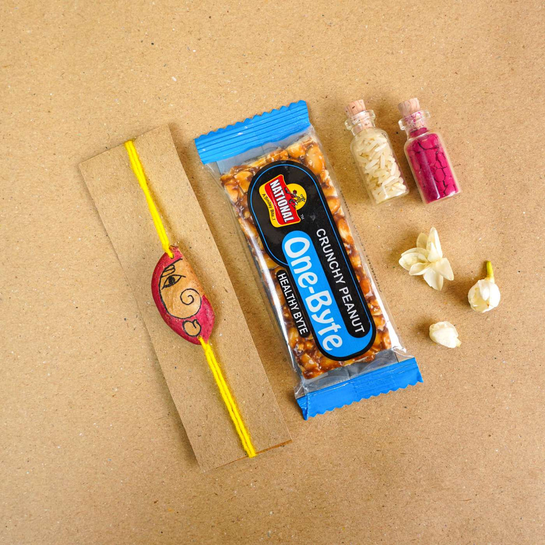 Handmade Plantable Ganesha Seed Rakhi With Roli Chawal