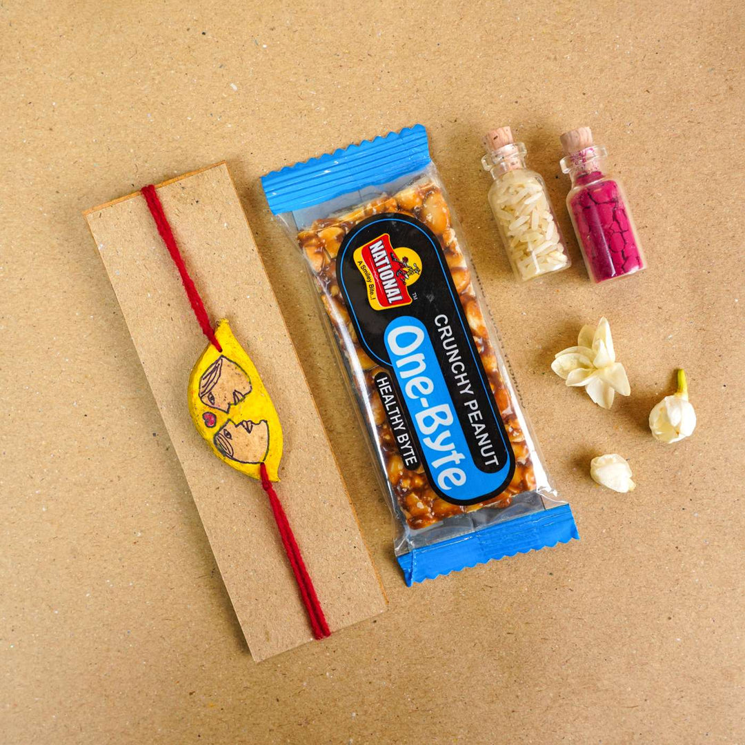 Handmade Plantable Couple Seed Rakhi With Roli Chawal
