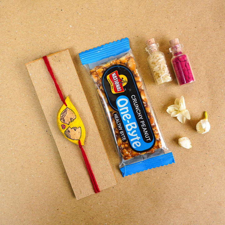Handmade Plantable Couple Seed Rakhi With Roli Chawal