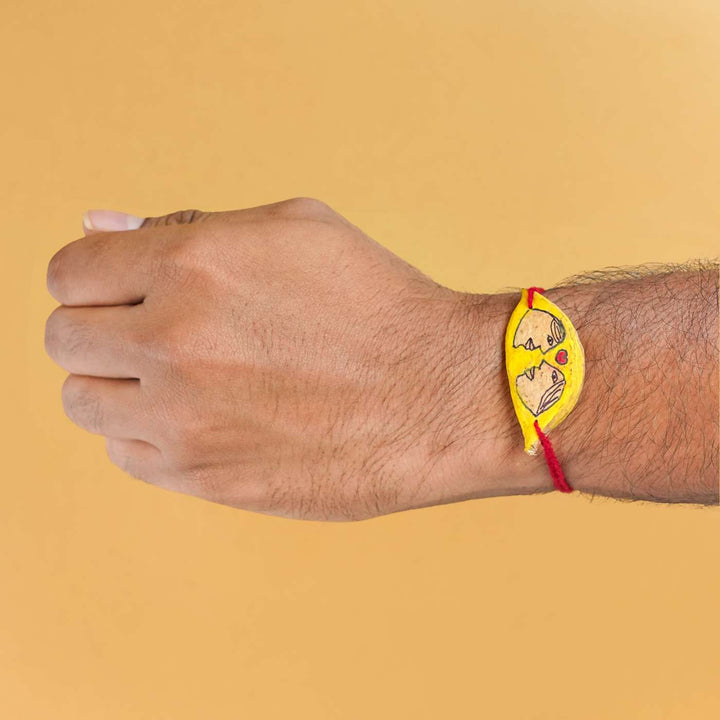 Handmade Plantable Couple Seed Rakhi With Roli Chawal