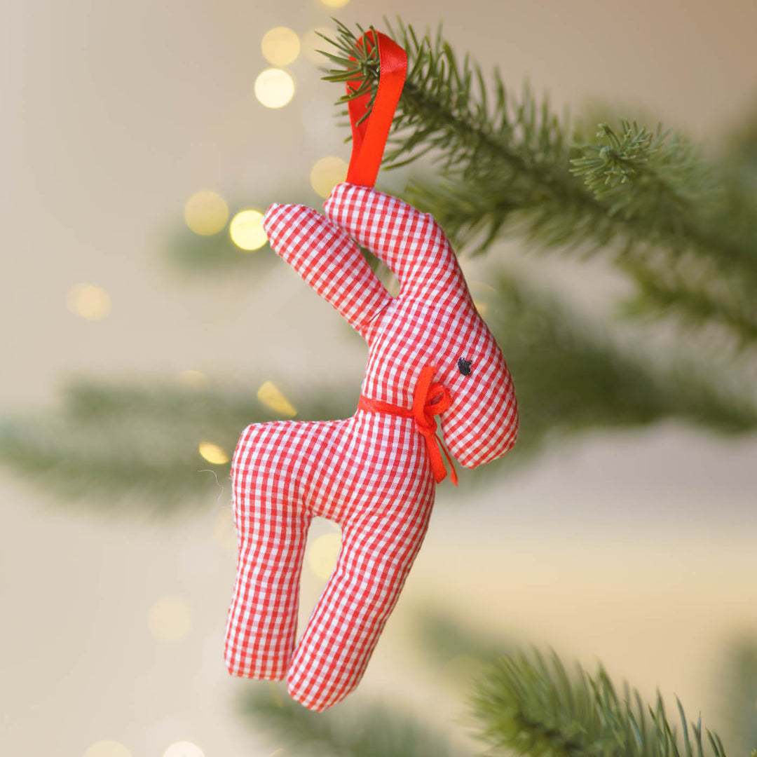 5 pc | Handmade Red & White Christmas Theme Ornaments For Tree Decoration