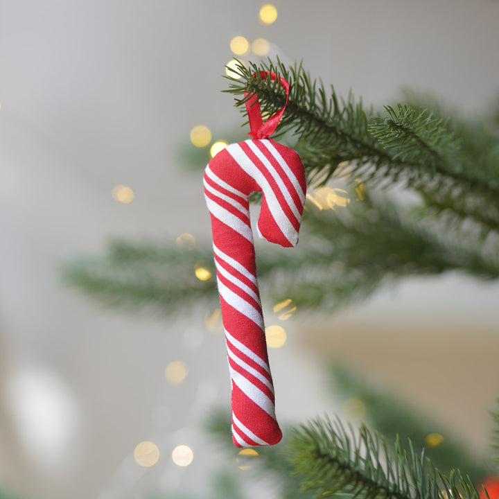 5 pc | Handmade Red & White Christmas Theme Ornaments For Tree Decoration