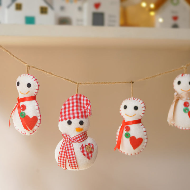 42 Inch | Handmade Snowman Theme Garland/ Bunting For Christmas Wall Decoration