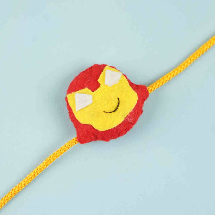 Handmade Ironman Felt Kids Rakhi With Roli Chawal