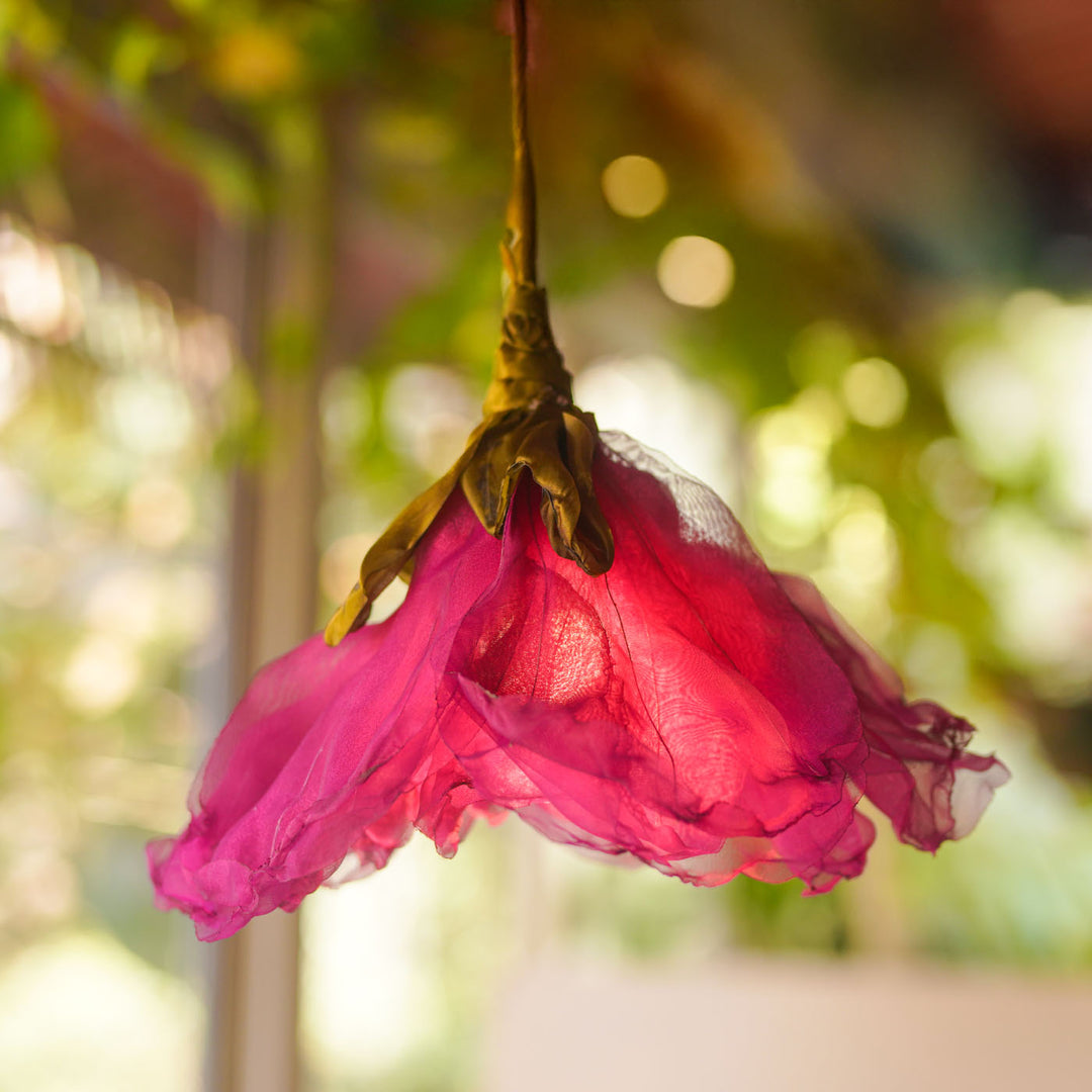 Elegant Organza Purple Flower Lamp | Premium Statement Lighting