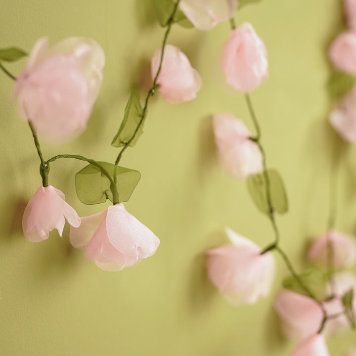 3m, 14 Bulbs | Handcrafted Pink Ombre Tissue Flower LED Fairy Lights