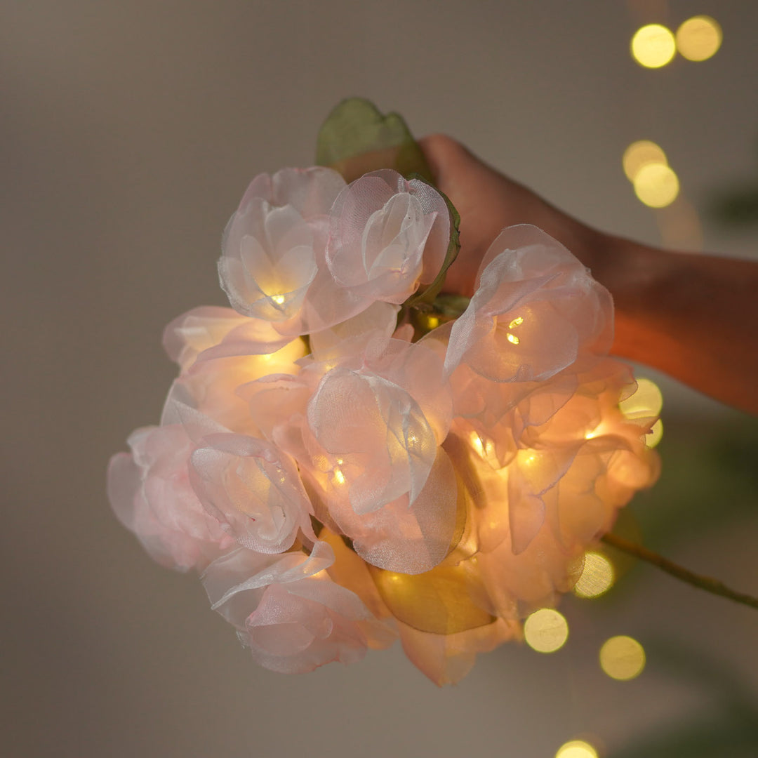 3m, 14 Bulbs | Handcrafted Pink Ombre Tissue Flower LED Fairy Lights