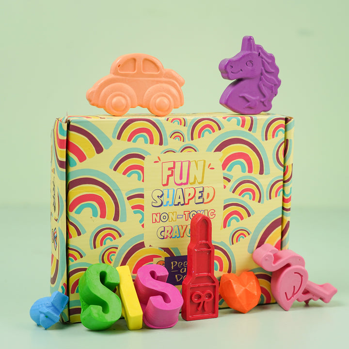 Handmade Non-Toxic Wax Crayons Hamper For Sister | Set Of 7