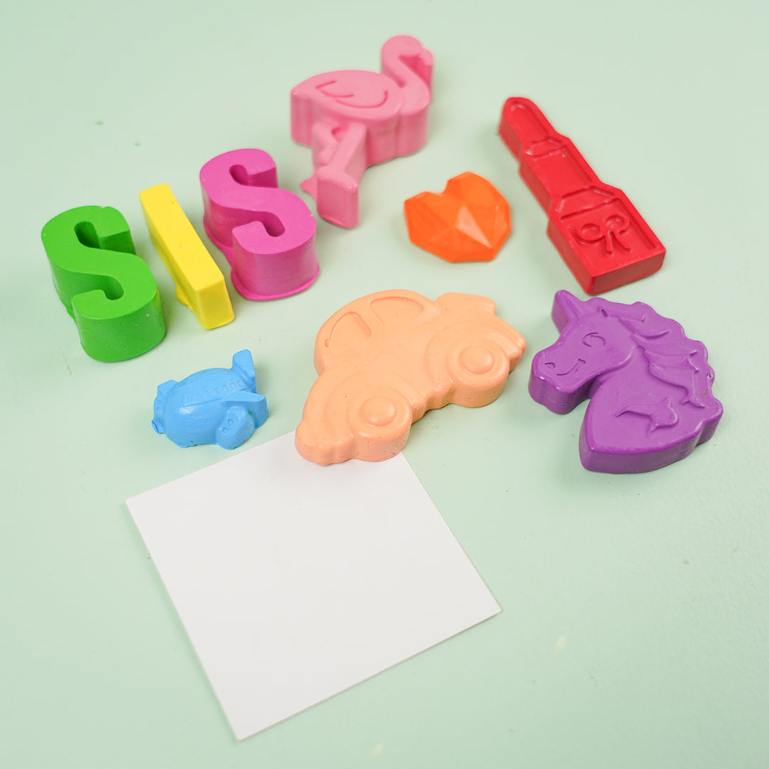 Handmade Non-Toxic Wax Crayons Hamper For Sister | Set Of 7