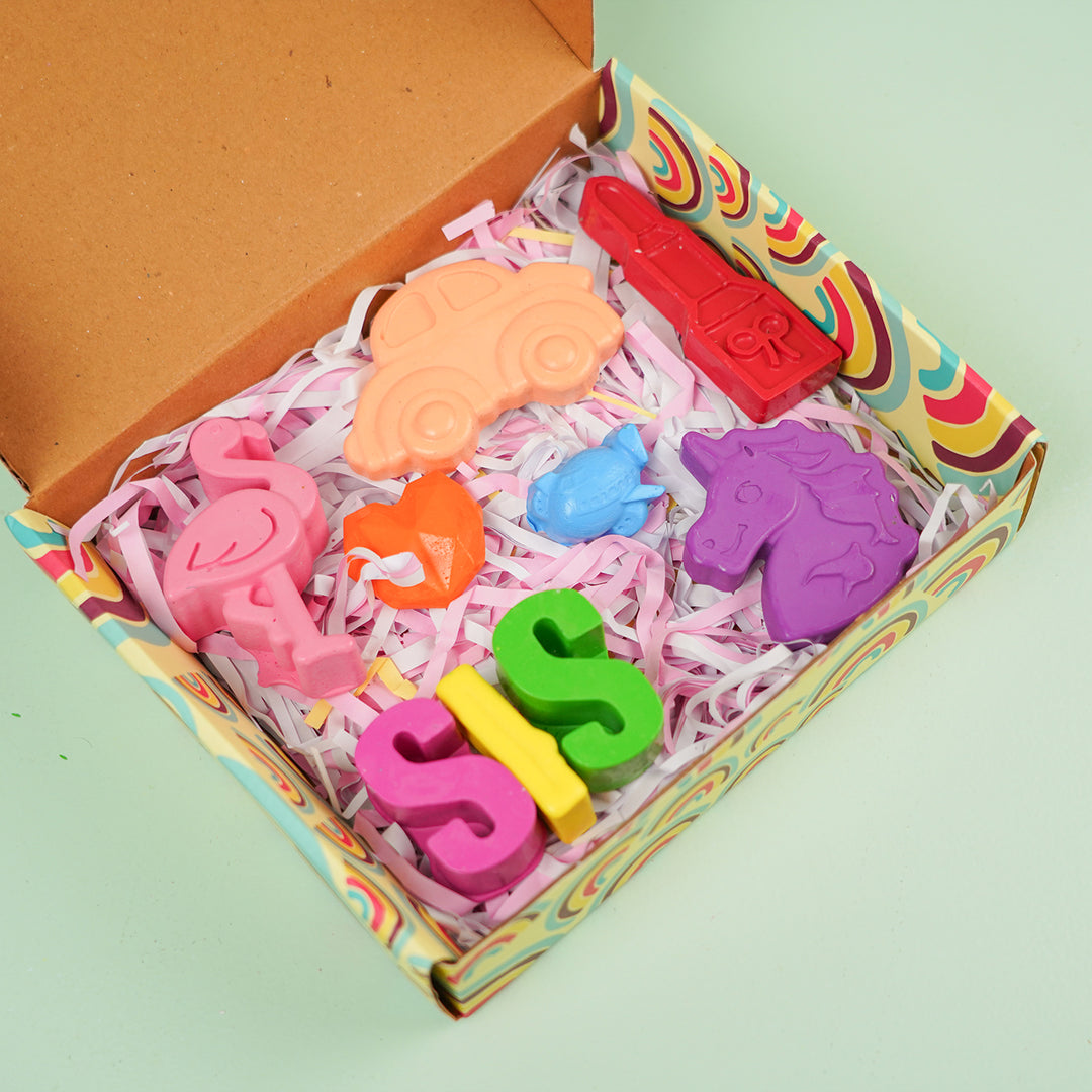 Handmade Non-Toxic Wax Crayons Hamper For Sister | Set Of 7