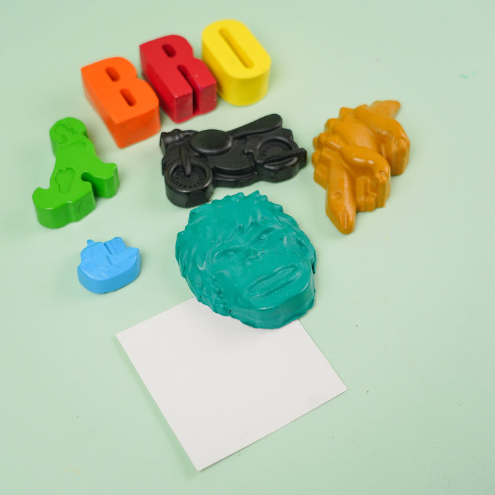 Reusable Non Toxic Bro Wax Rakhi Hamper For Brother Includes 6 Crayons 1 Rakhi - Crayons with Writing Sample