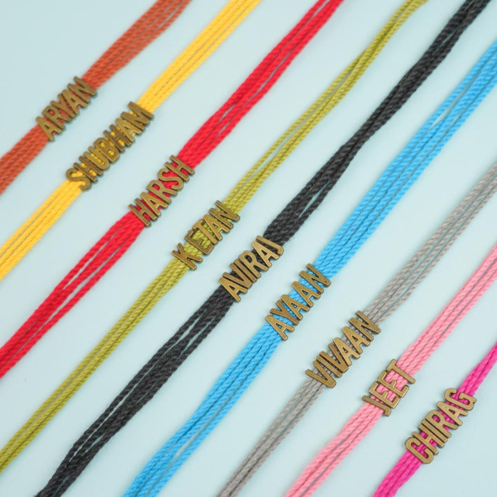 Personalized Handmade Minimalist Name Rakhi With Roli Chawal Copy - Name Personalization Example