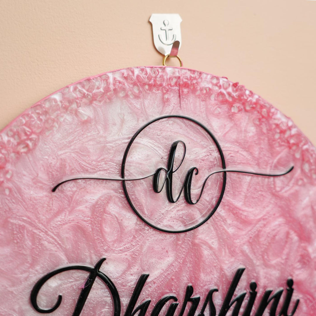Personalized Morpankh Resin Name Plate For Family - Close-up of Hanging Detail