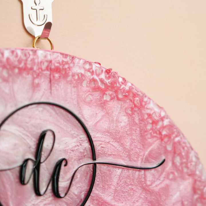 Personalized Morpankh Resin Name Plate For Family - Close-up of Hanging Hook Detail