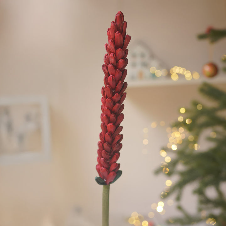 1 Pc | Handmade Ecofriendly Corn Husk Red Colour Kevda Artificial Flower