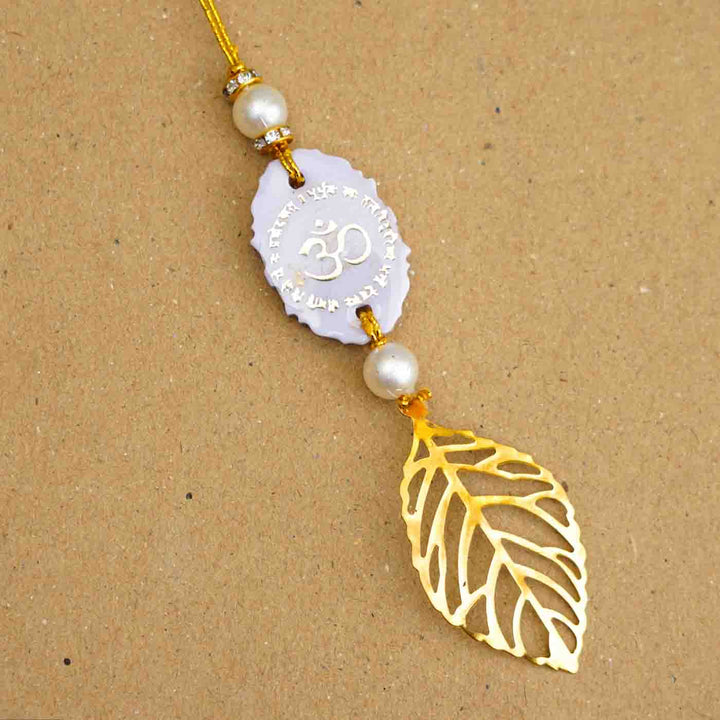 Personalized Handmade Lavendar Resin Lumba Rakhi for Bhabhi With Roli Chawal