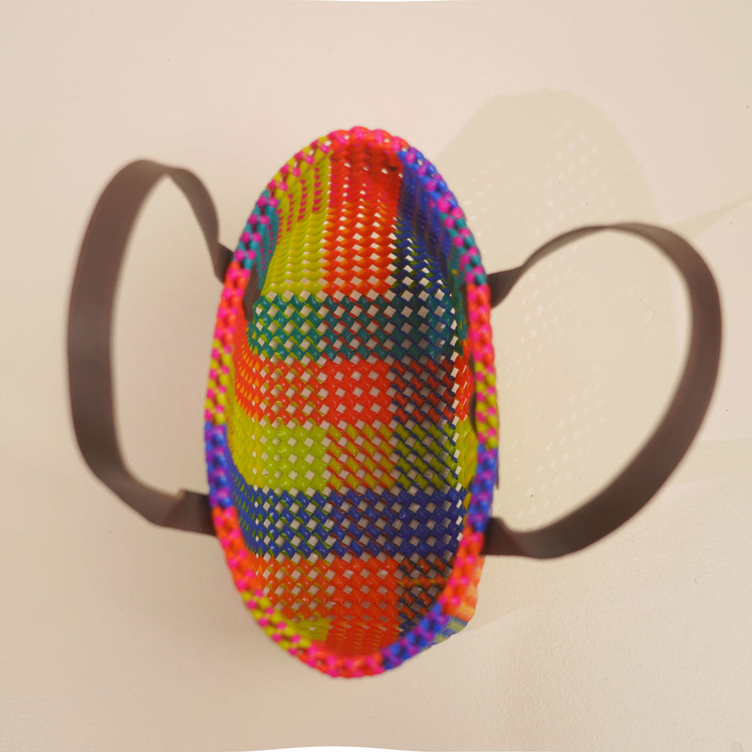 Multicolor Checks Mukhya Knot Handmade Small Koodai Bag