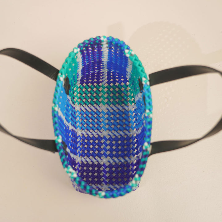 Blue Checks Mukhya Knot Handmade Small Koodai Bag