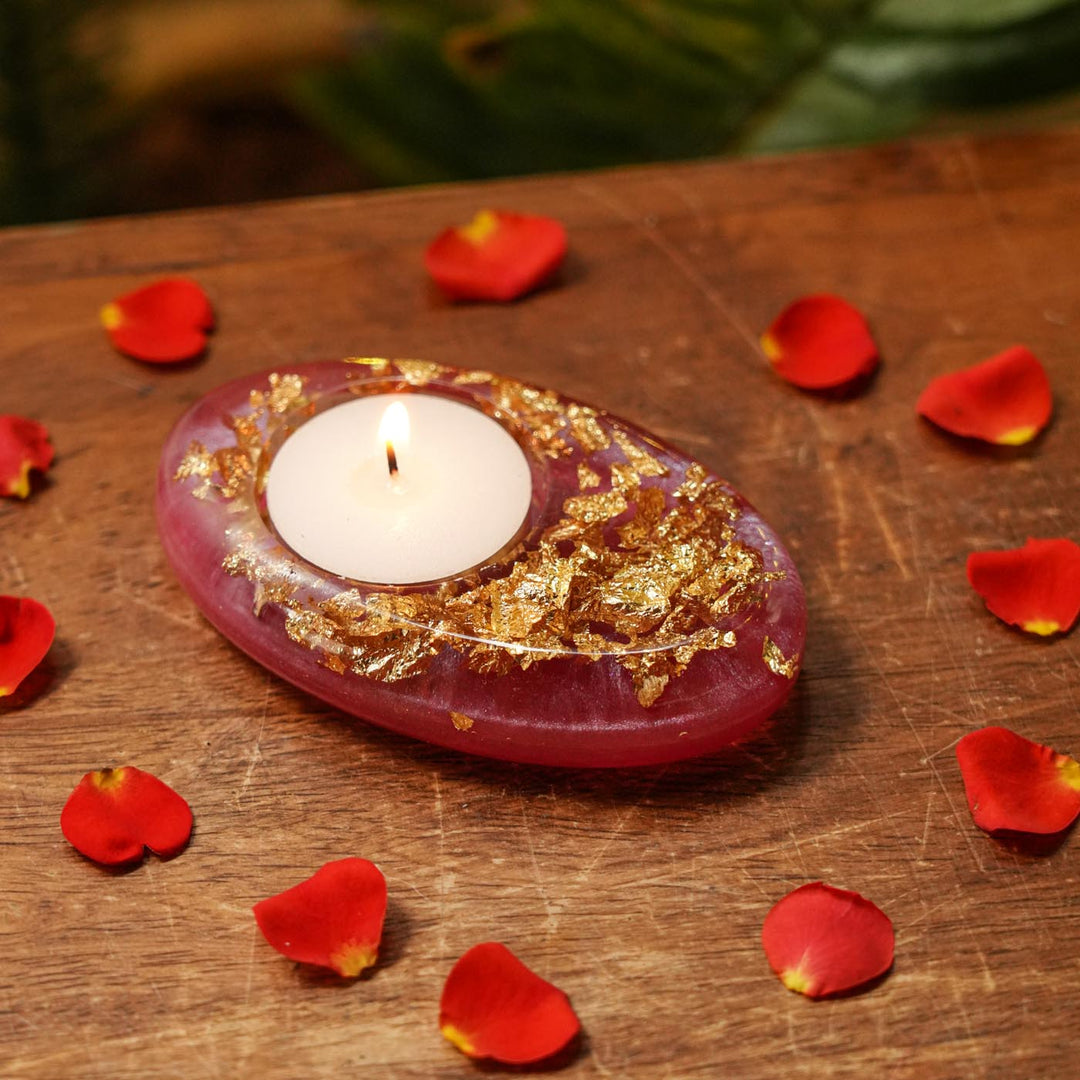 Handmade Decorative Oval Resin Tealight Holder