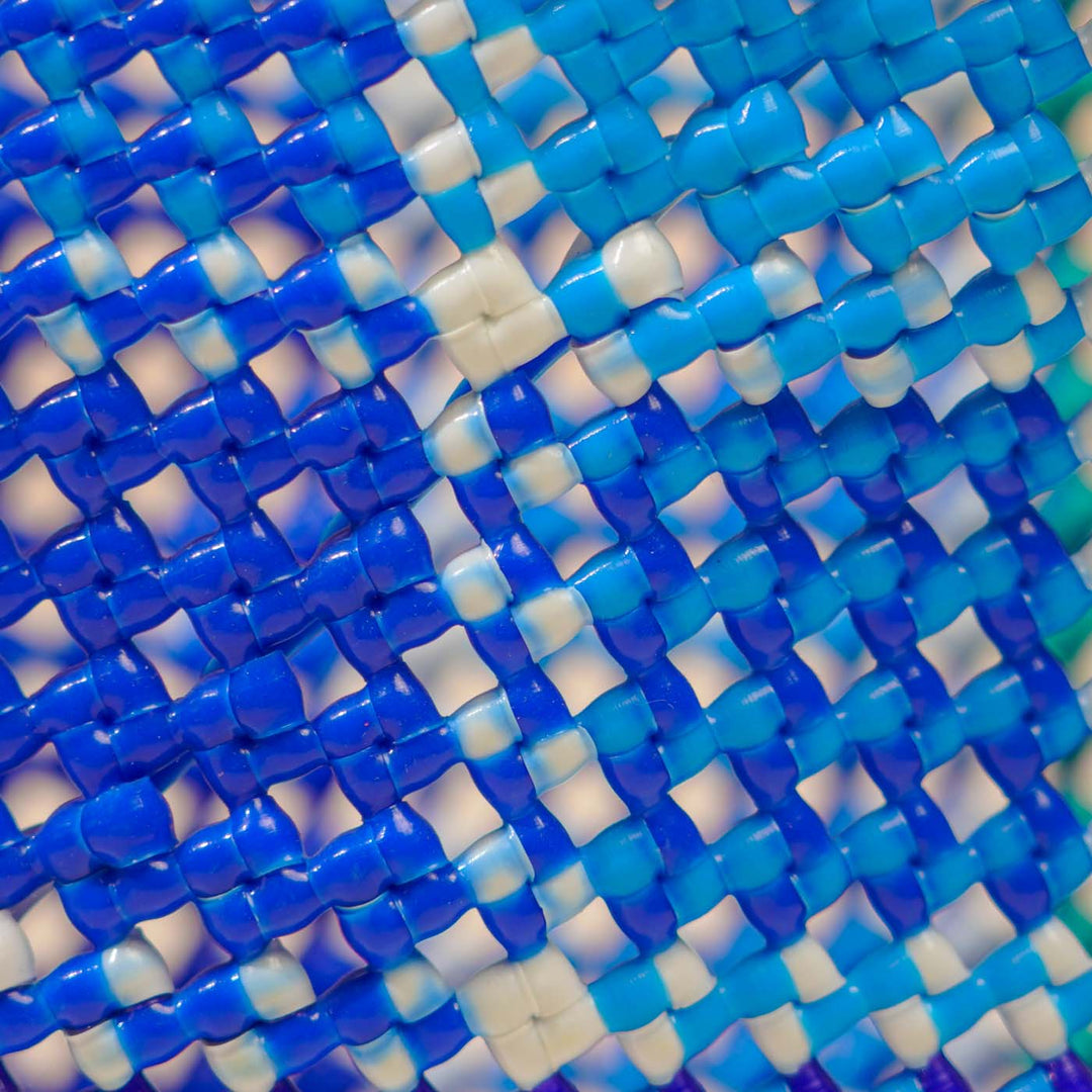 Blue Checks Mukhya Knot Handmade Small Koodai Bag