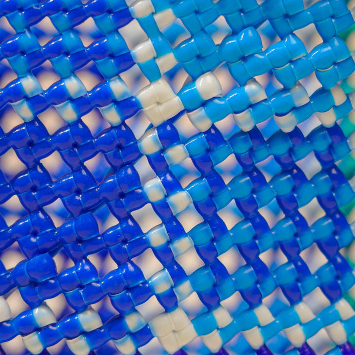 Blue Checks Mukhya Knot Handmade Small Koodai Bag