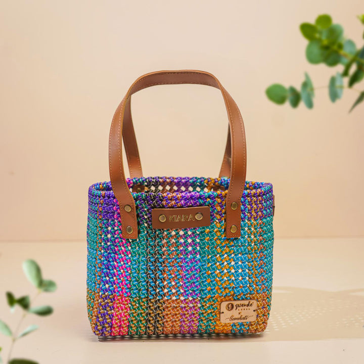 Multicolor Madras Checks Mukhya Knot Handmade Small Koodai Bag