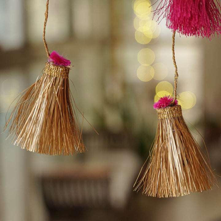 Set Of 2 | Handmade Lotus Design LED String Hanging With Battery Operated Lights