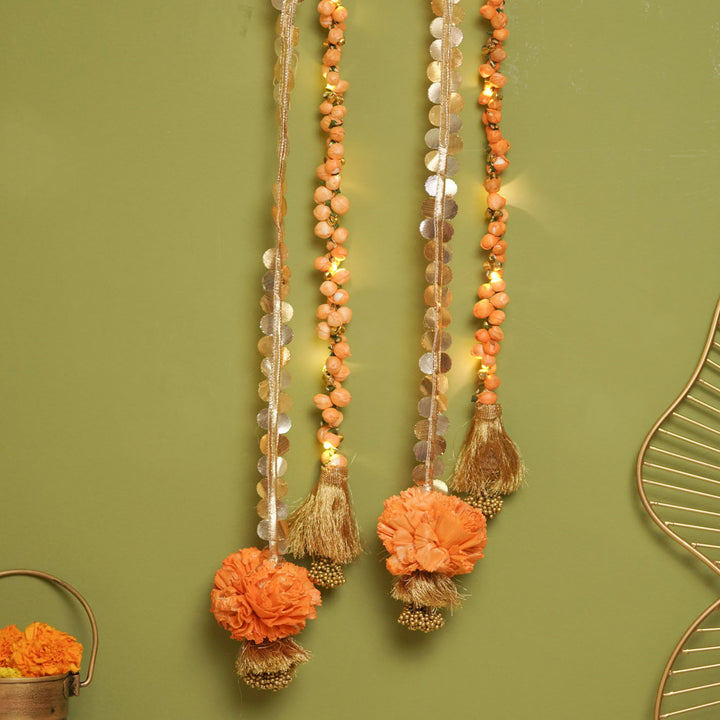 Handmade Shola Buds LED String Flower Design Hanging